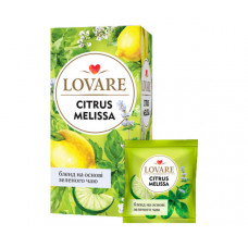 Купаж зеленого та трав'яного чаю Lovare Цитрус Меліса в пакетиках 24 шт
