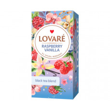 Чорний чай Lovare Малина Ваніль у пакетиках 24 шт